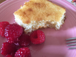 Bev Shaffer - Funky Lemon Cake - Cake Plated with Berries