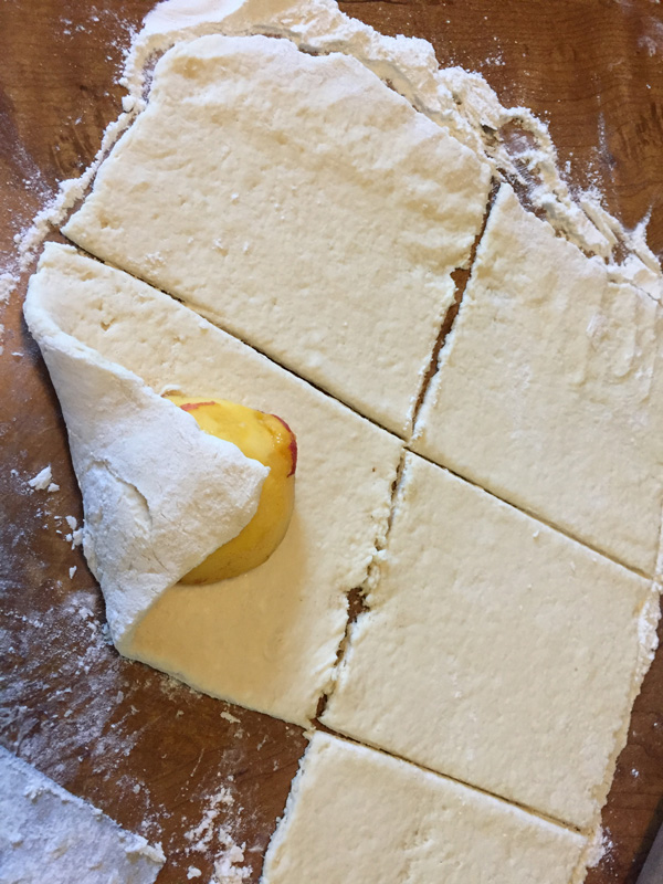 Bev Shaffer - Commitment and Peach Dumplings - Folding Dough over Peaches