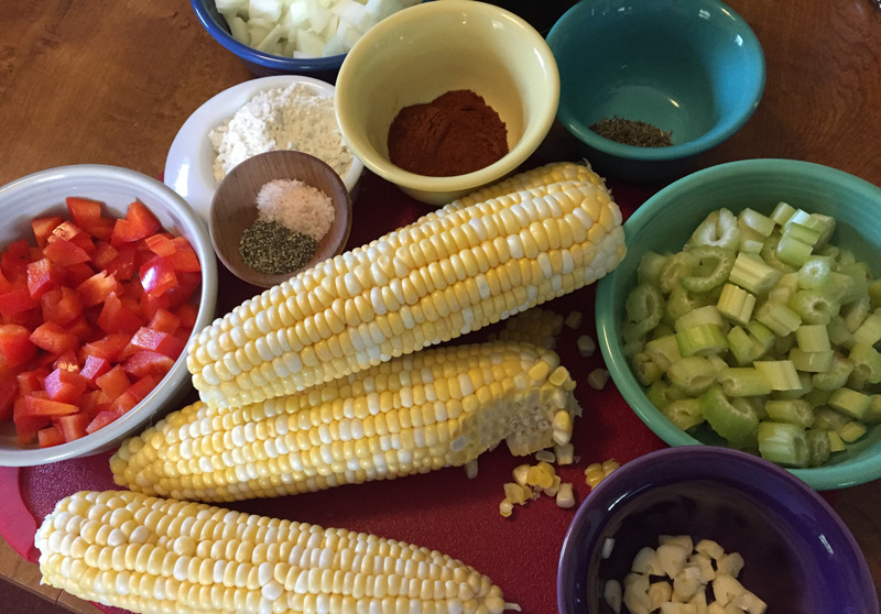 Bev Shaffer - Damn Good Corn Chowder - Chowder Ingredients Prep