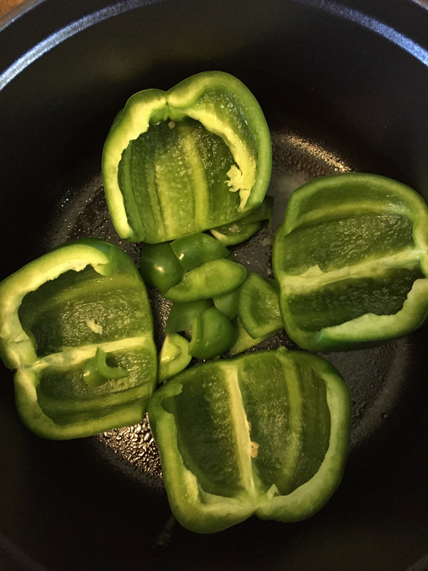 Bev Shaffer - Grandma Louie's Stuffed Peppers - Peppers in the Pot